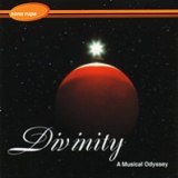 Divinity CD cover art, red planet in space with sparkling star or sun behind